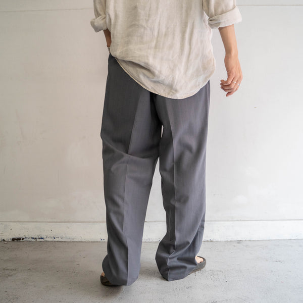 1990s Japan vintage light gray wide slacks -waist remake-