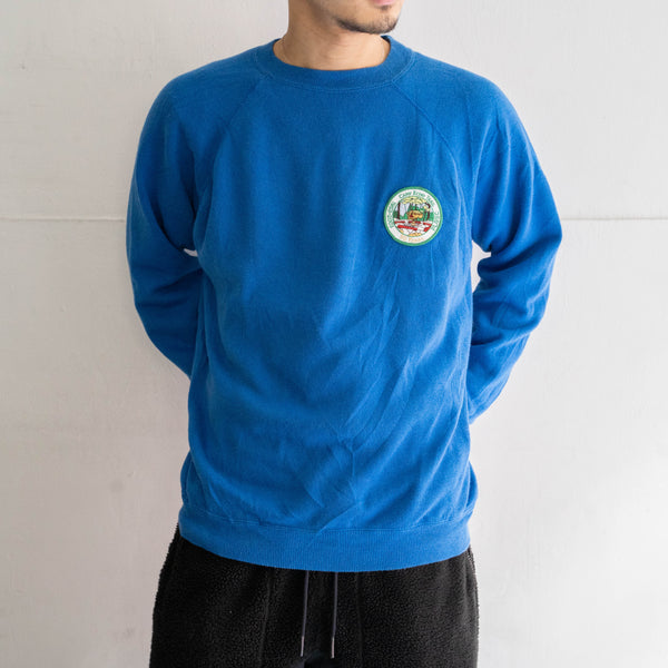 1990s Blue color sweat shirt -patch custom-