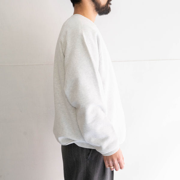 1990s Light gray color sweat shirt -patch custom-