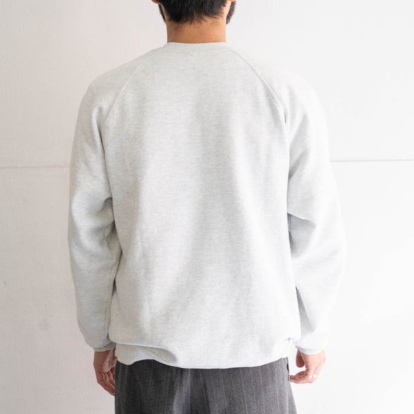 1990s Light gray color sweat shirt -patch custom-