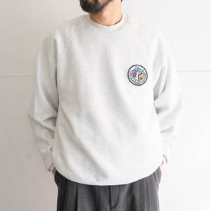 1990s Light gray color sweat shirt -patch custom-