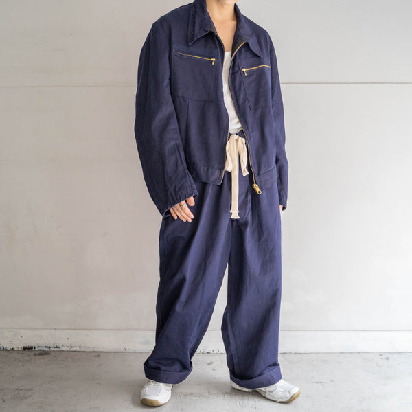 1970-80s Italian military short length zip-up jacket 'dead stock' -remake-