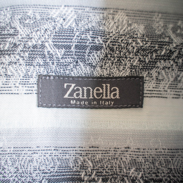 1990s Italy black × white weavy stripe shirt