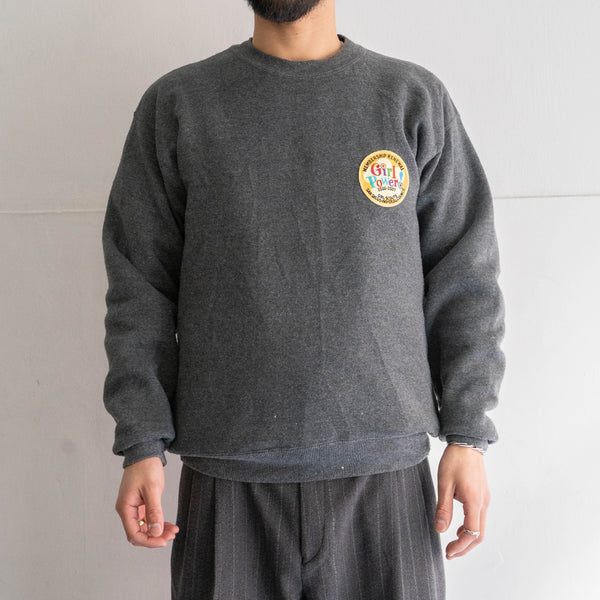 1990s Gray color sweat shirt -patch custom-