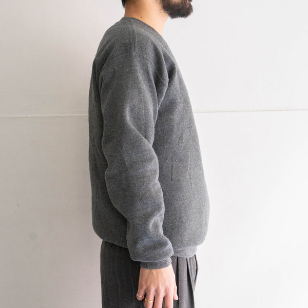 1990s Gray color sweat shirt -patch custom-