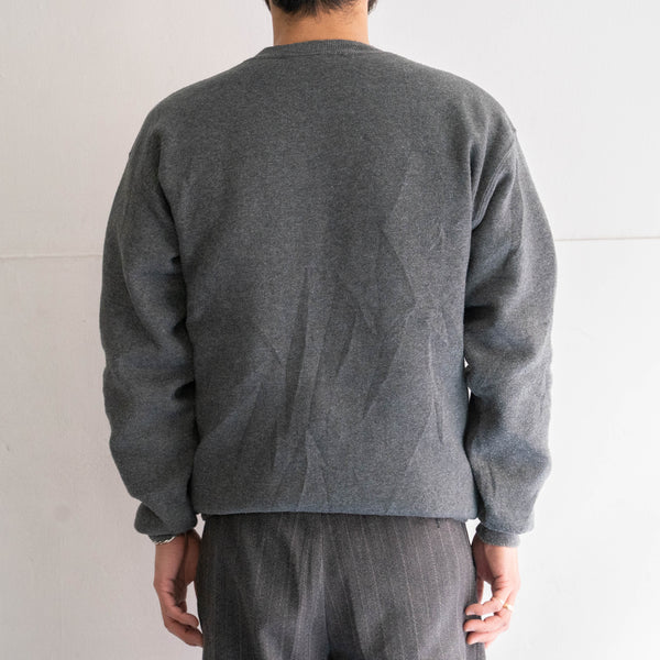 1990s Gray color sweat shirt -patch custom-