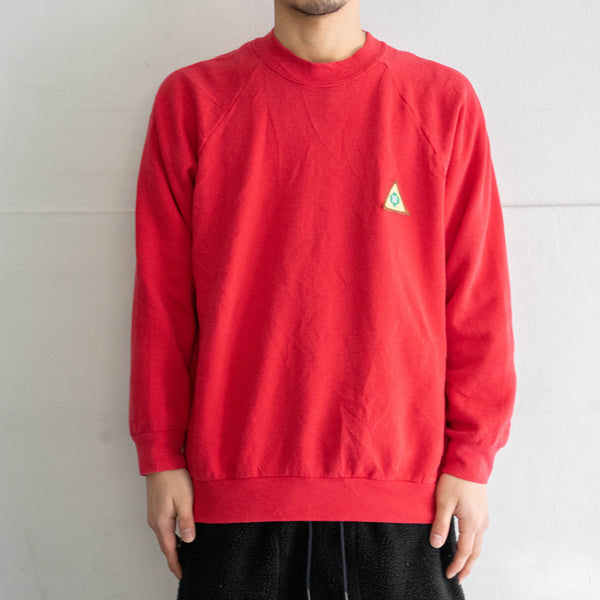 1990s Pink red color sweat shirt -patch custom-