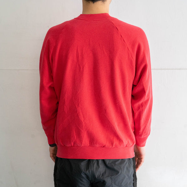 1990s Pink red color sweat shirt -patch custom-