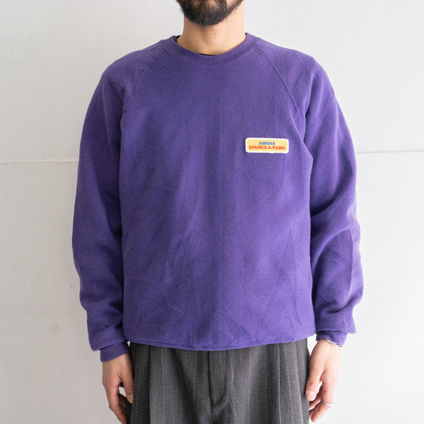 1990s Purple color sweat shirt -patch custom-