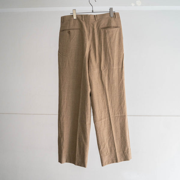 around 1980s Japan vintage light brown 2tuck wool pants