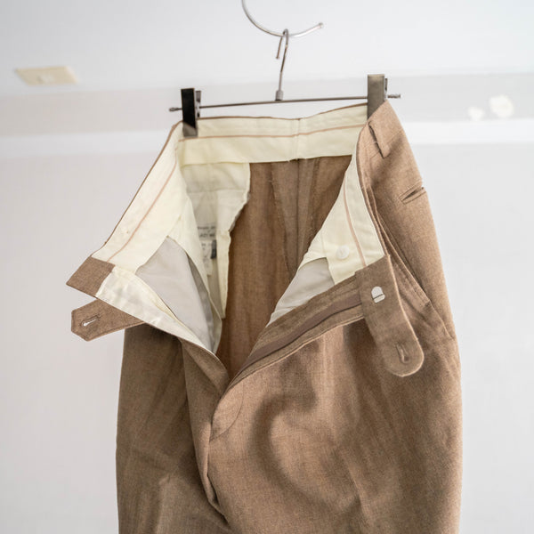 around 1980s Japan vintage light brown 2tuck wool pants