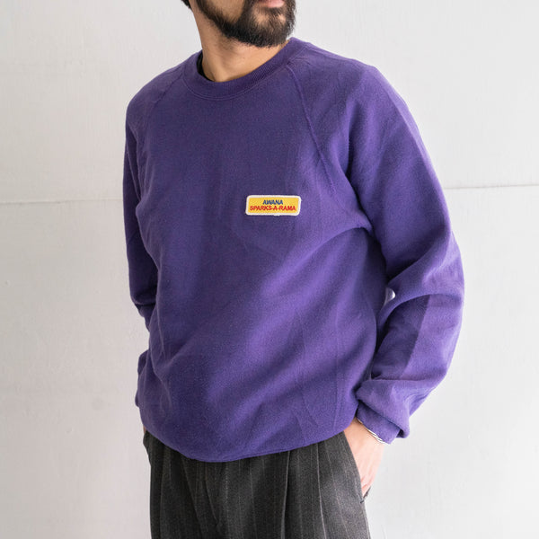 1990s Purple color sweat shirt -patch custom-