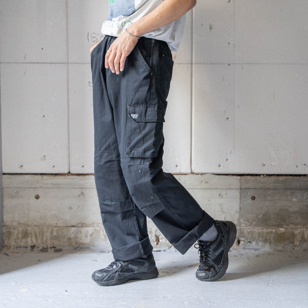 around 1990s black color cargo work pants -good gimmick-