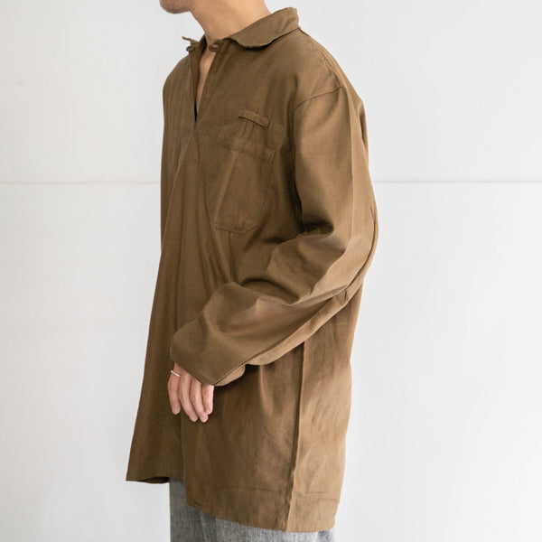 1980-2000s Czech military brown pull over shirt 'dead stock'