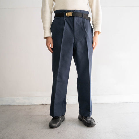 around 1970s Japan vintage 'JNR' navy color slacks 'dead stock'