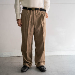 around 1980s Japan vintage light brown 2tuck wool pants