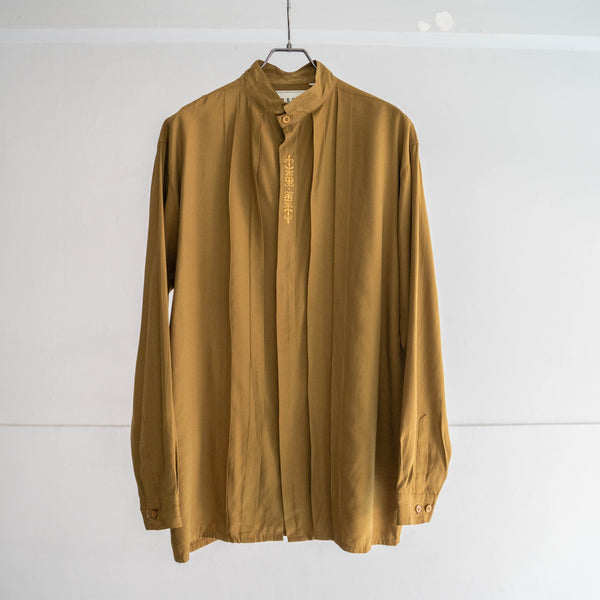 1990s mastered color stand collar design shirt