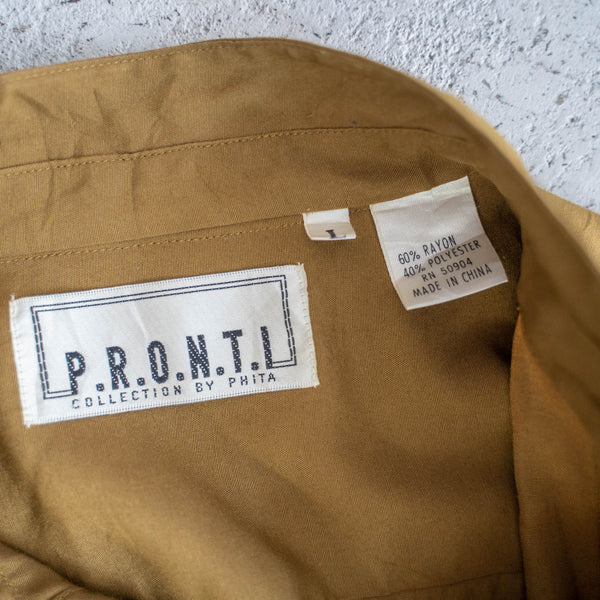 1990s mastered color stand collar design shirt