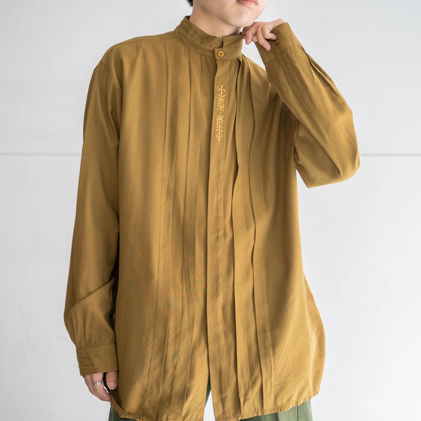 1990s mastered color stand collar design shirt