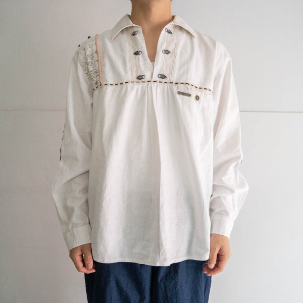 1990-2000s tyrolean like cotton × linen smock