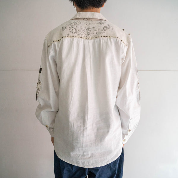 1990-2000s tyrolean like cotton × linen smock