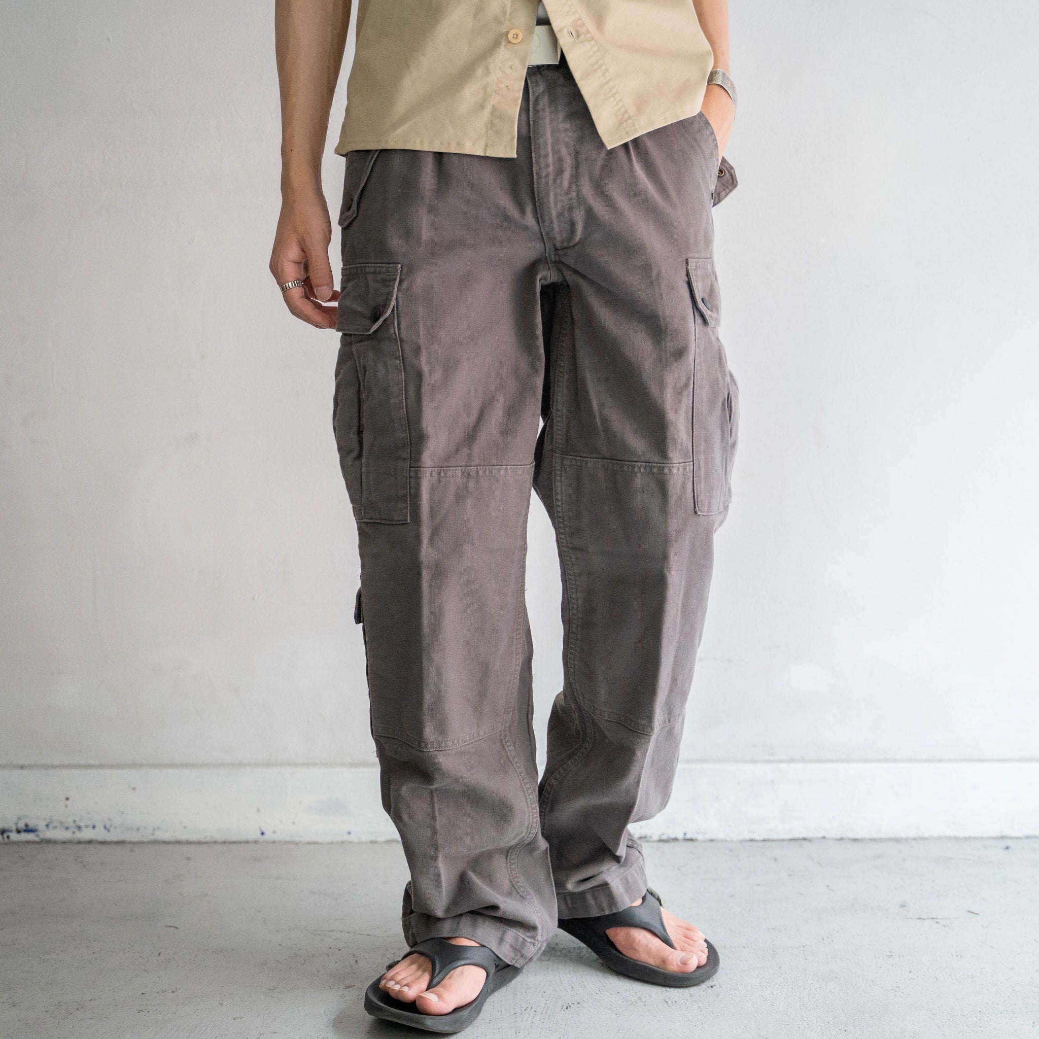 around 1970s German military cargo pants -with flap pocket- "dark gray"