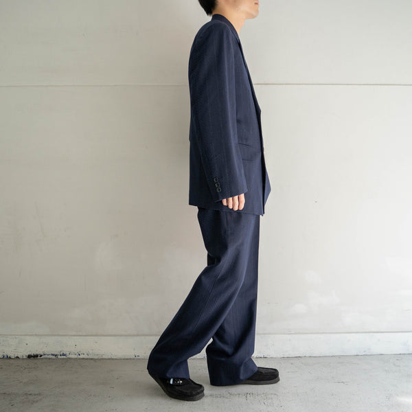 1970s Japan vintage navy stripe double breasted set up