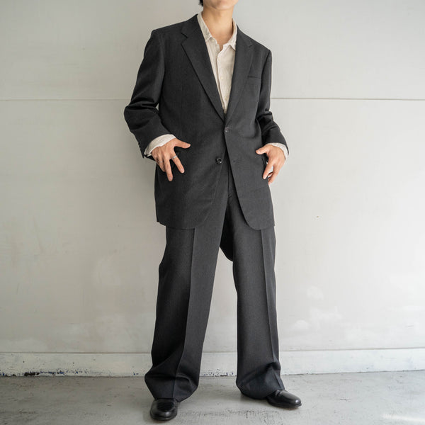 1990-00s Japan vintage dark gray woven set up