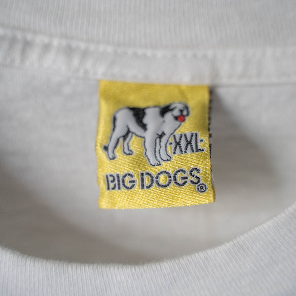 1990s white color 'BIG DOGS' print T-shirt -single stitch-