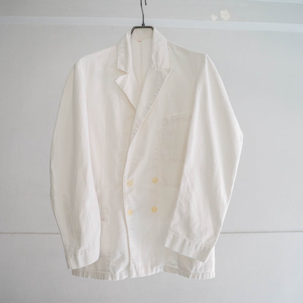 around1960s France double breasted cotton work jacket 'Au Molinel'