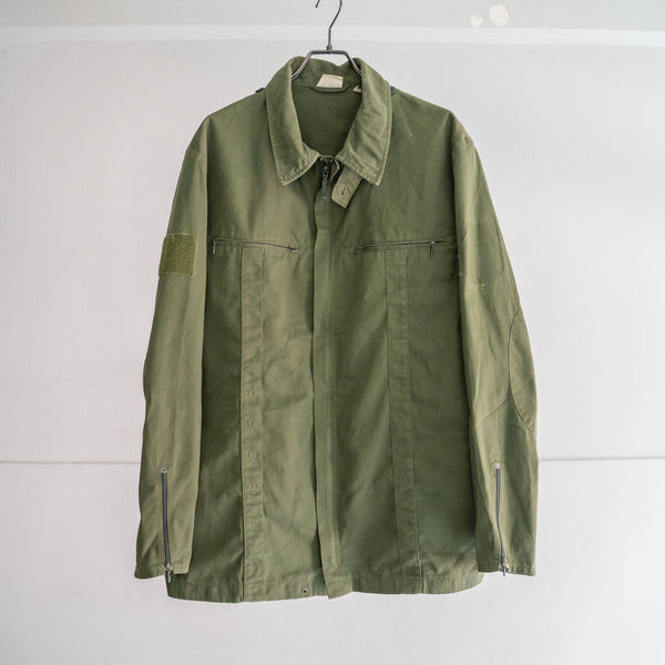 2000s German police light green work jacket -double zip-