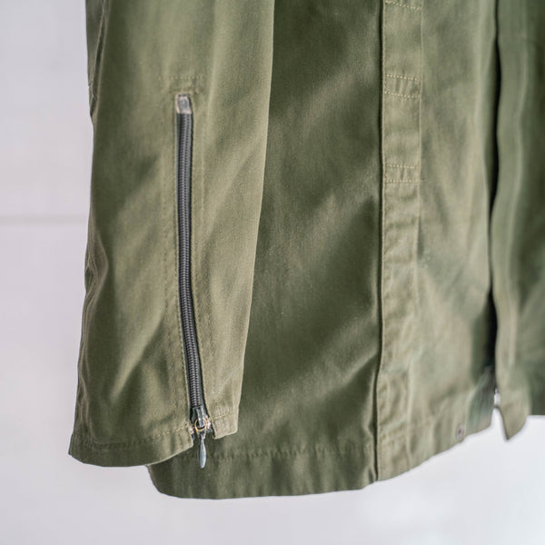 2000s German police light green work jacket -double zip-