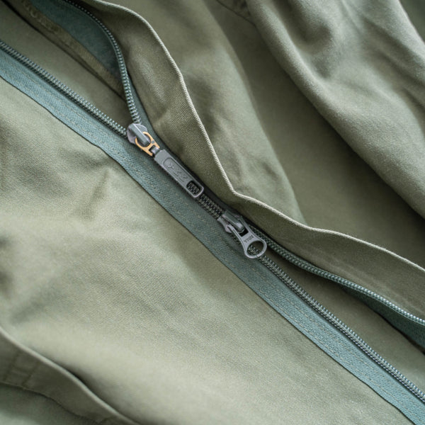 2000s German police light green work jacket -double zip-