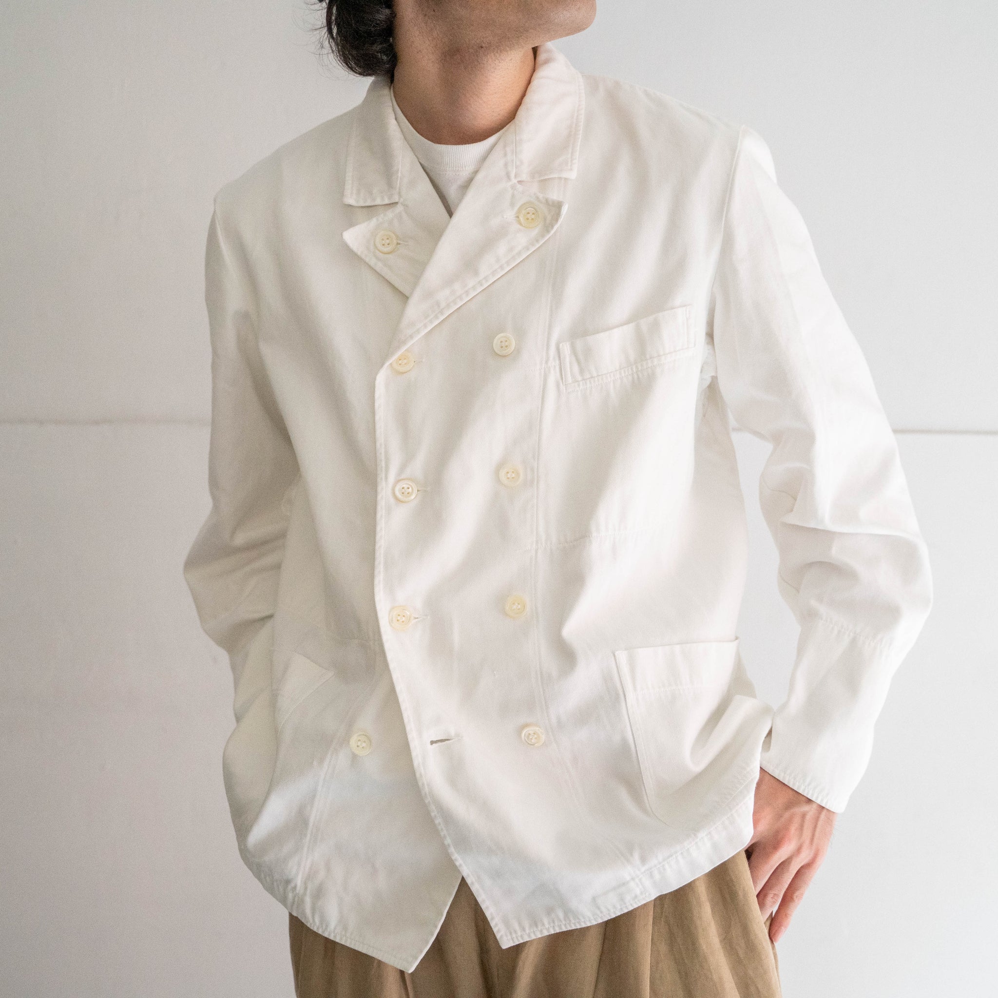 around1980s France double breasted white chef jacket