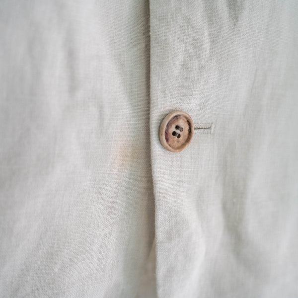 2000s Japan ecru 5 buttons linen tailored jacket