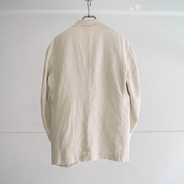 2000s Japan ecru 5 buttons linen tailored jacket