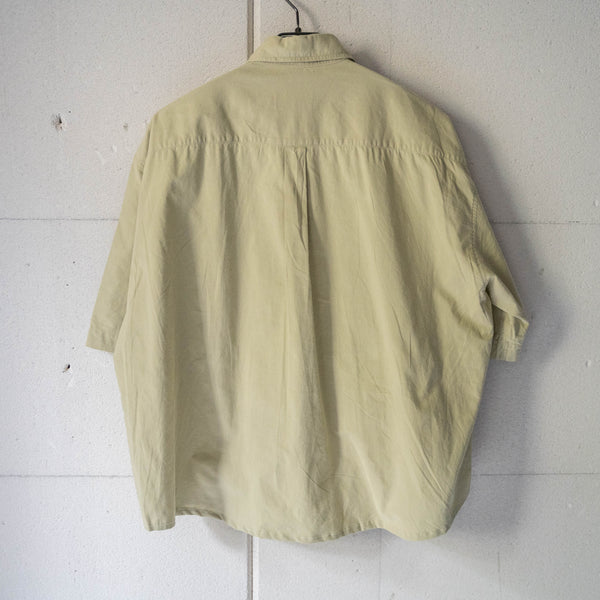 1990s light green color cotton short sleeve tyrolean shirt 'remake'　