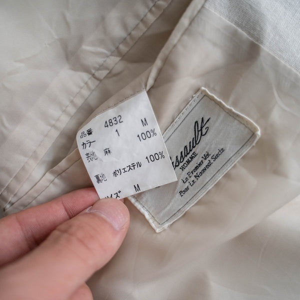 2000s Japan ecru 5 buttons linen tailored jacket
