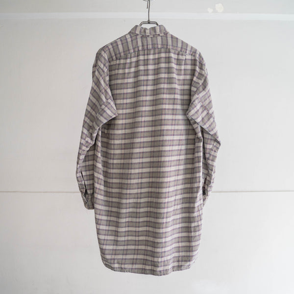 1980s Europe multi color base checked grandpa shirt