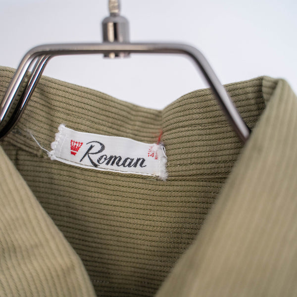 1970-80s Europe weavy fabric 2 pockets full open shirt