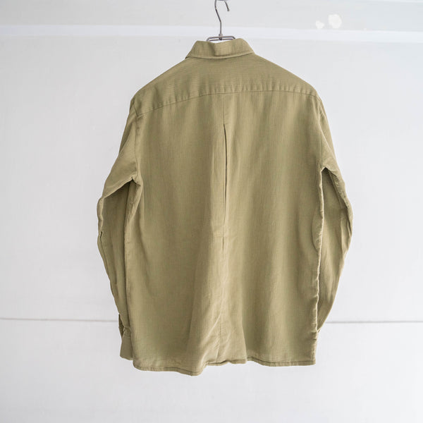 1970-80s Europe weavy fabric 2 pockets full open shirt