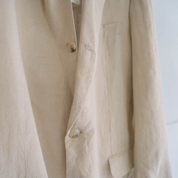 1990s ecru 3 buttons linen tailored jacket