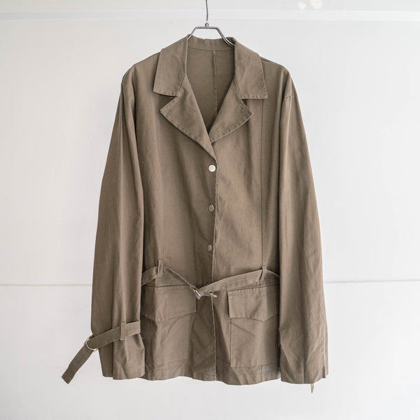 1980s Italy brown khaki belted design jacket