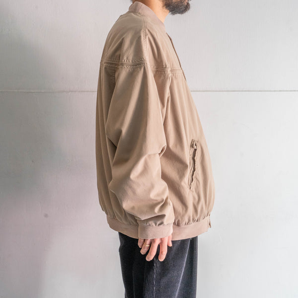 1990s beige color cotton × poly derby jacket