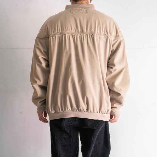 1990s beige color cotton × poly derby jacket