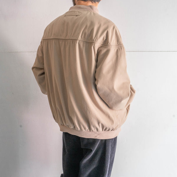 1990s beige color cotton × poly derby jacket