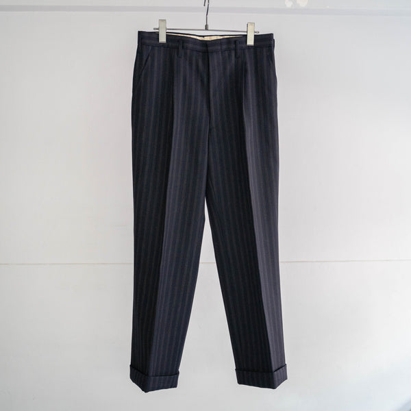 1960-70s Japan vintage dark navy base stripe slacks