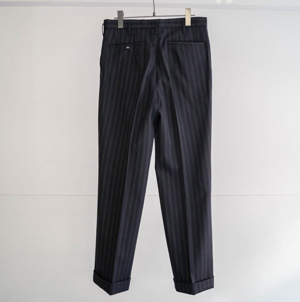 1960-70s Japan vintage dark navy base stripe slacks