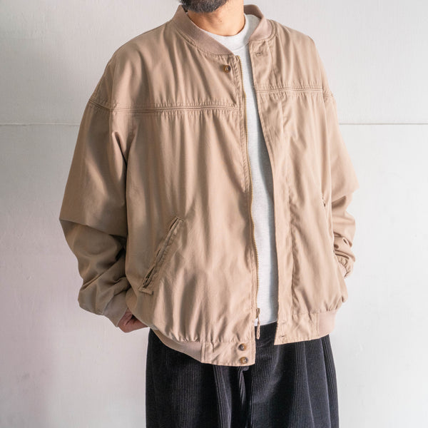 1990s beige color cotton × poly derby jacket