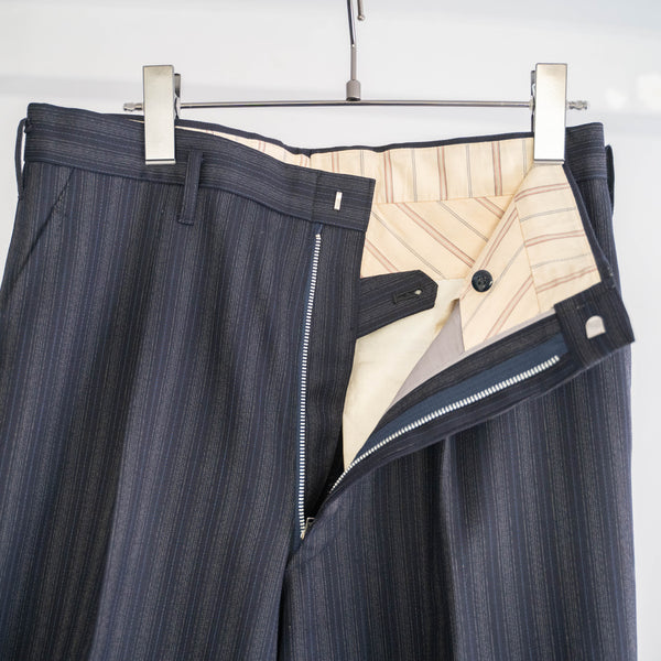 1960-70s Japan vintage dark navy base stripe slacks